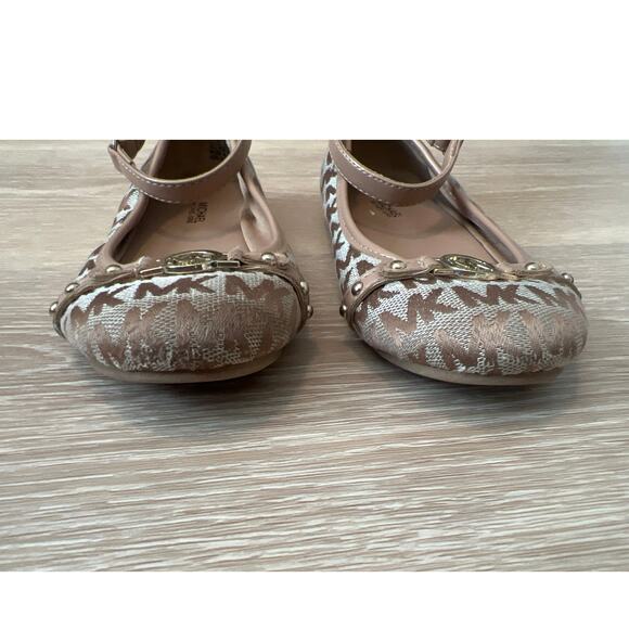Michael Kors Girls Ballet Flats Ankle Strap Size 13 Logo Print - Picture 3 of 6